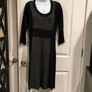 R&K Sweater Dress, Black/Charcoal Gray, size XL